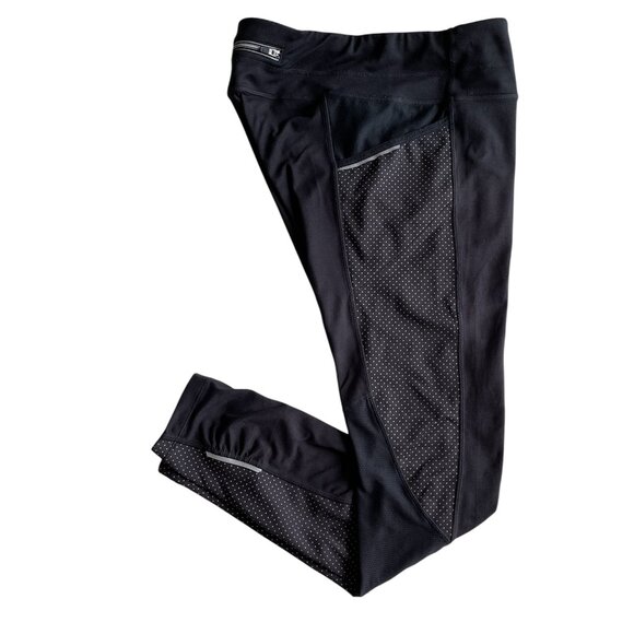 Athleta Pants - Athleta Women's Small Dot Be Free Black Reflective Running Legging, Size M